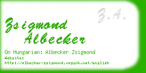 zsigmond albecker business card